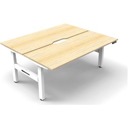 Rapidline B+2P1875 No/Ws  Boost+Back To Back Workstation Natural Oak Top White Base
