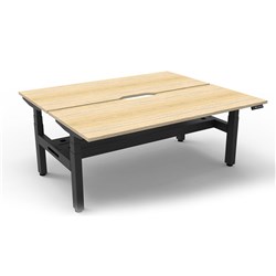Rapidline B+2Pct1275 No/Bl  Boost+Back To Back Workstation Natural Oak Top Black Base