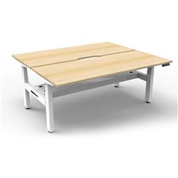 Rapidline B+2Pct1275 No/Ws  Boost+Back To Back Workstation Natural Oak Top White Base