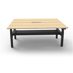 Rapidline B+2Pct1575 No/Bl  Boost+Back To Back Workstation Natural Oak Top Black Base