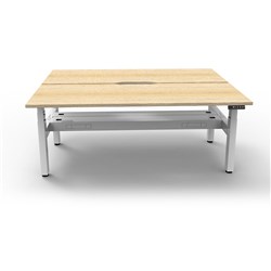 Rapidline B+2Pct1575 No/Ws  Boost+Back To Back Workstation Natural Oak Top White Base