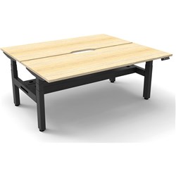 Rapidline B+2Pct1875 No/Bl  Boost+Back To Back Workstation Natural Oak Top Black Base