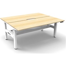 Rapidline B+2Pct1875 No/Ws  Boost+Back To Back Workstation Natural Oak Top White Base