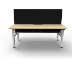 Rapidline B+2Pws1275 No/Ws  Boost+Back To Back Workstation Natural Oak Top White Base