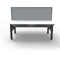 Rapidline B+2Pws1575 Nw/Bl  Boost+Back To Back Workstation Natural White Top Black Base