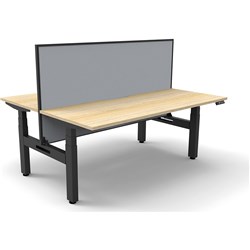 Rapidline B+2Pws1875 No/Bl  Boost+Back To Back Workstation Natural Oak Top Black Base