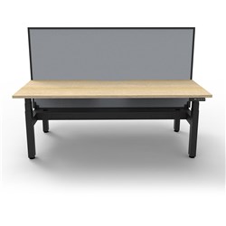 Rapidline B+2Pwsct1575 No/Bl  Boost+Back To Back Workstation Natural Oak Top Black Base