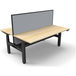 Rapidline B+2Pwsct1875 No/Bl  Boost+Back To Back Workstation Natural Oak Top Black Base