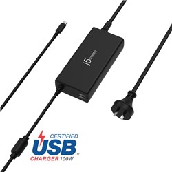 J5Create Jup2290 100W Power  Delivery Usb-C Super Charger  Ac Adapter For Notebook Laptop