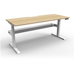 Rapidline B+1Pct1575 No/Ws Boost+ Single Workstation Natural Oak Top White Base