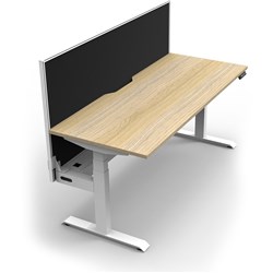 Rapidline B+1Pwsct1275 No/Ws Boost+ Single Workstation Natural Oak Top White Base