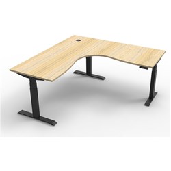 Rapidline B+Cnr1P1515 No/Bl Boost+ Corner Workstation Natural Oaktop Black Base