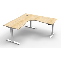 Rapidline B+Cnr1P1515 No/Ws Boost+ Corner Workstation Natural Oaktop White Base