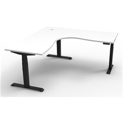 Rapidline B+Cnr1P1515 Nw/Bl Boost+ Corner Workstation Natural Whitetop Black Base