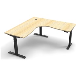 Rapidline B+Cnr1P1818 No/Bl Boost+ Corner Workstation Natural Oaktop Black Base