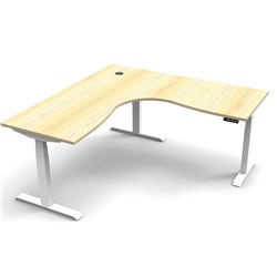 Rapidline B+Cnr1P1818 No/Ws Boost+ Corner Workstation Natural Oaktop White Base