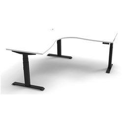 Rapidline B+Cnr1P1818 Nw/Bl Boost+ Corner Workstation Natural Whitetop Black Base