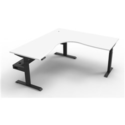 Rapidline B+Cnrct1P1515 Nw/Bl Boost+ Corner Workstation Natural Whitetop Black Base