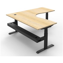 Rapidline B+Cnrct1P1815 No/Bl Boost+ Corner Workstation Natural Oaktop Black Base