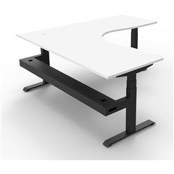 Rapidline B+Cnrct1P1815 Nw/Bl Boost+ Corner Workstation Natural Whitetop Black Base