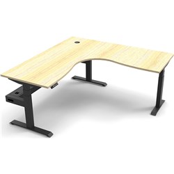 Rapidline B+Cnrct1P1818 No/Bl Boost+ Corner Workstation Natural Oaktop Black Base