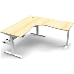 Rapidline B+Cnrct1P1818 No/Ws Boost+ Corner Workstation Natural Oaktop White Base
