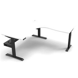 Rapidline B+Cnrct1P1818 Nw/Bl Boost+ Corner Workstation Natural Whitetop Black Base