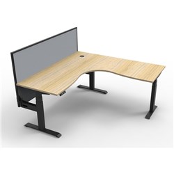 Rapidline B+Cnrws1P1515 No/Bl Boost+ Corner Workstation Natural Oaktop Black Base