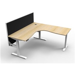 Rapidline B+Cnrws1P1515 No/Ws Boost+ Corner Workstation Natural Oaktop White Base