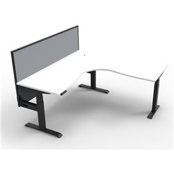 Rapidline B+Cnrws1P1515 Nw/Bl Boost+ Corner Workstation Natural Whitetop Black Base