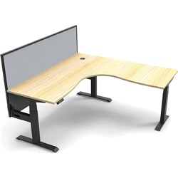 Rapidline B+Cnrws1P1818 No/Bl Boost+ Corner Workstation Natural Oaktop Black Base