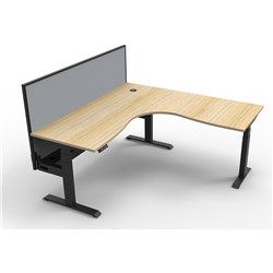 Rapidline B+Cnrwsct1P1515 No /Bl Boost+ Corner Workstation Natural Oaktop Black Base