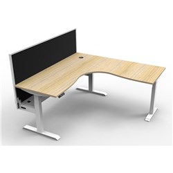 Rapidline B+Cnrwsct1P1515 No /Ws Boost+ Corner Workstation Natural Oaktop White Base