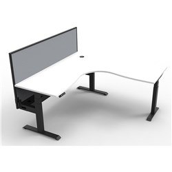 Rapidline B+Cnrwsct1P1515 Nw /Bl Boost+ Corner Workstation Natural Whitetop Black Base