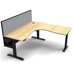 Rapidline B+Cnrwsct1P1818 No /Bl Boost+ Corner Workstation Natural Oaktop Black Base
