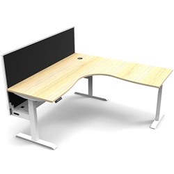 Rapidline B+Cnrwsct1P1818 No /Ws Boost+ Corner Workstation Natural Oaktop White Base