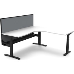 Rapidline B+Cnrwsct1P1818 Nw /Bl Boost+ Corner Workstation Natural Whitetop Black Base