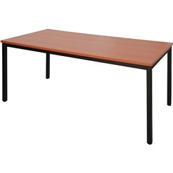Rapidline Steel Frame Table 730Hx1800Wx750Mmd Cherry Top Black Frame