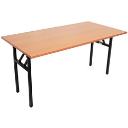 Rapidline Steel Folding Table 730Hx1800Wx750Mmd Beech Top Black Frame