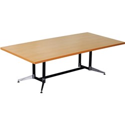 Rapidline Boardroom Meeting Table 750Hx900Wx1800Mmd Beech Top Black Frame