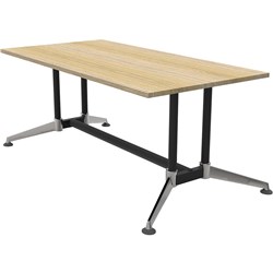 Rapidline Typhoon Boardroom Table 750Hx900Wx1800Mmd Natural Oak Top Black Frame