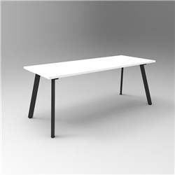 Rapidline Eternity Meeting Table 730Hx1800Wx900Mmd Natural White Top Black Base