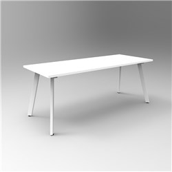 Rapidline Eternity Meeting Table 730Hx1800Wx900Mmd Natural White Top White  Base