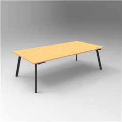 Rapidline Eternity Meeting Table 730Hx2400Wx1200Mmd Beech Top Black Base
