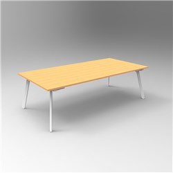Rapidline Eternity Meeting Table 730Hx2400Wx1200Mmd Beech Top White Base