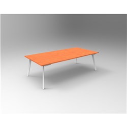 Rapidline Eternity Meeting Table 730Hx2400Wx1200Mmd Cherry Top White Base
