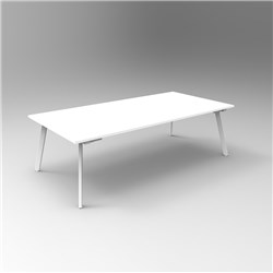 Rapidline Eternity Meeting Table 730Hx2400Wx1200Mmd Natural White Top White  Base