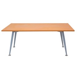 Rapidline Span Meeting Table 730Hx1800Wx900Mmd Cherry Top Silver Frame