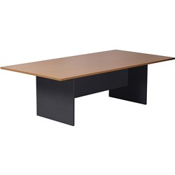 Rapidline Rectangle Boardroom Table 730Hx1200Wx3200Mmd Beech Top Ironstone Base