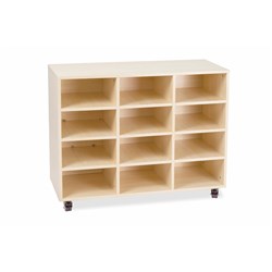 Visionchart Creative Kids Mobile Storage Trolley Only 1180Wx450Dx860Mmh 12 Bay Oak